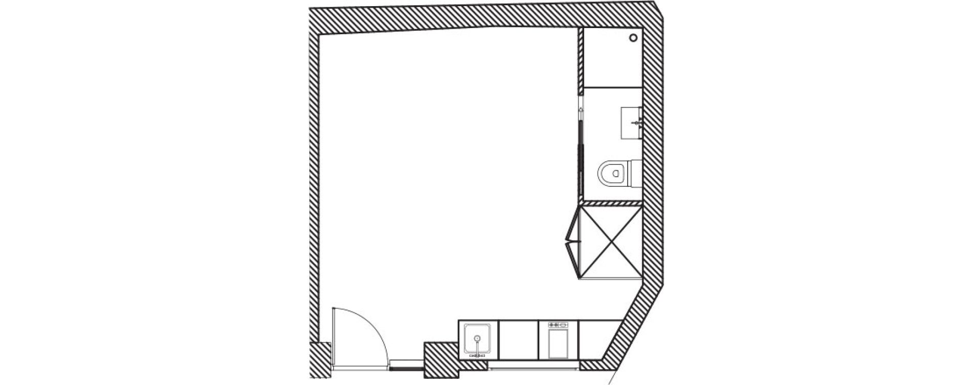 Appartement T1 de 23,00 m2 &agrave; Beausoleil Centre