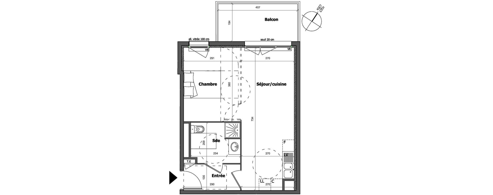 Appartement T1 de 39,67 m2 &agrave; Cagnes-Sur-Mer Centre