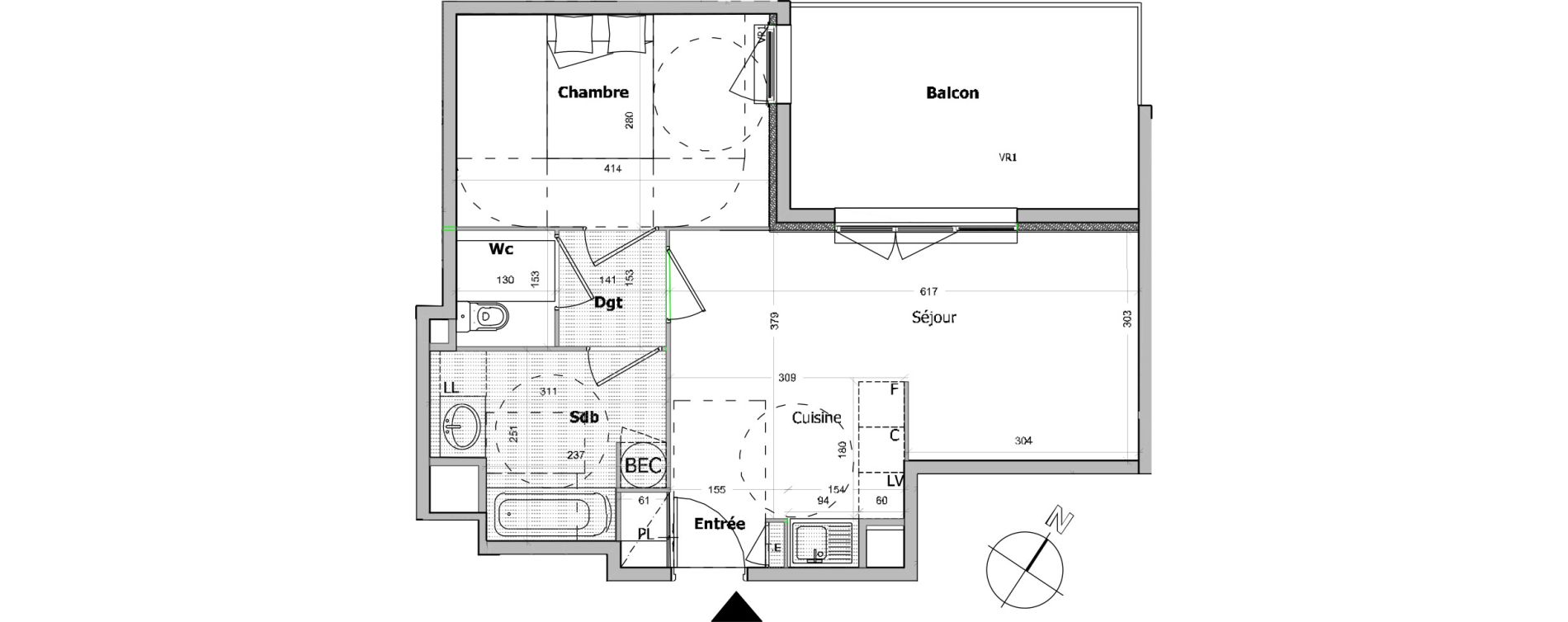 Appartement T2 de 45,59 m2 &agrave; Cagnes-Sur-Mer Centre