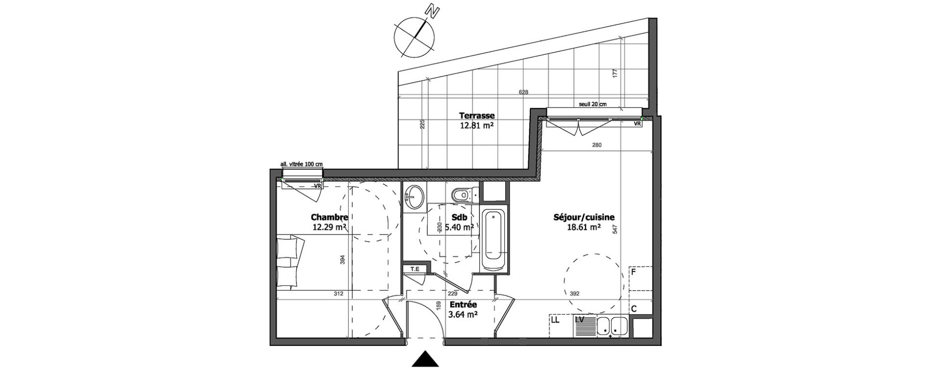 Appartement T2 de 39,95 m2 &agrave; Cagnes-Sur-Mer Centre