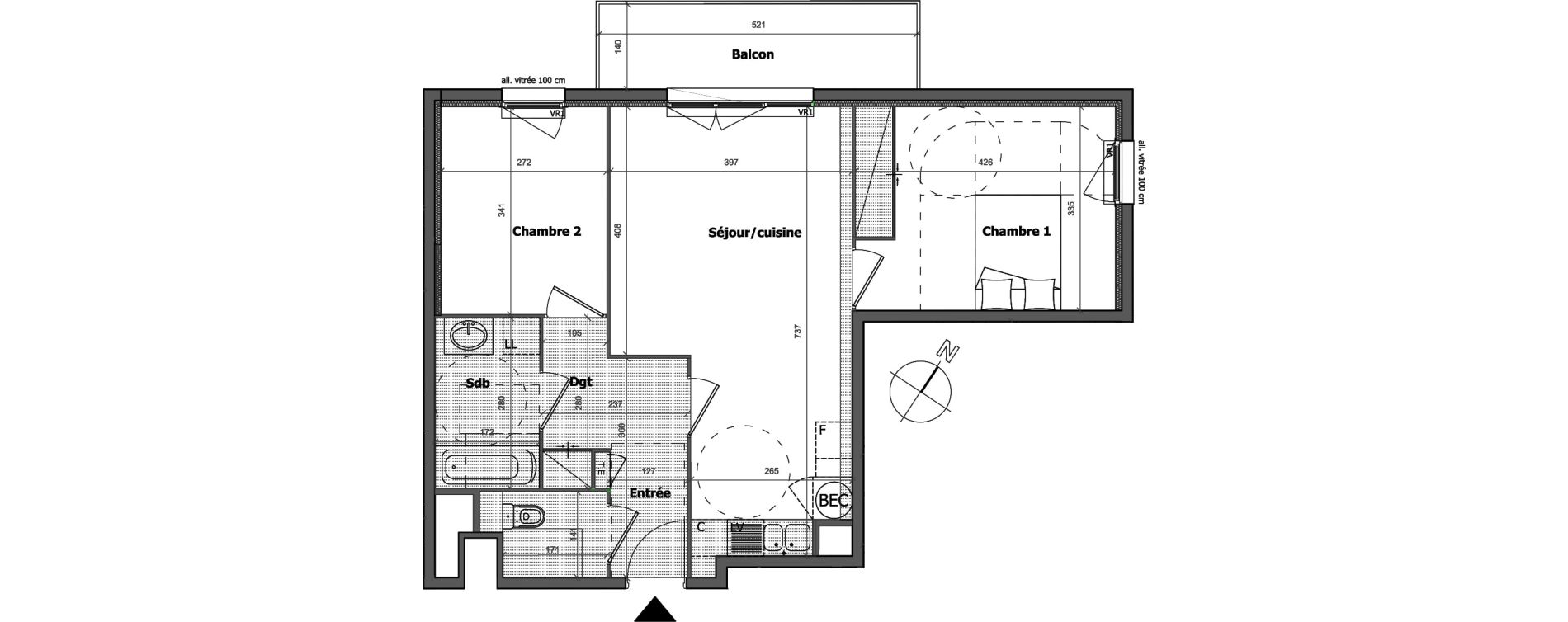 Appartement T3 de 63,06 m2 &agrave; Cagnes-Sur-Mer Centre
