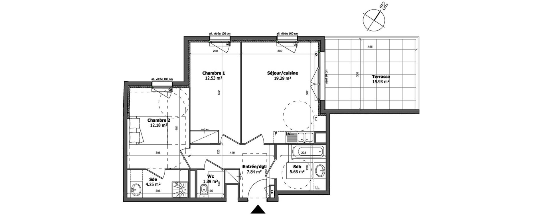 Appartement T3 de 63,62 m2 &agrave; Cagnes-Sur-Mer Centre