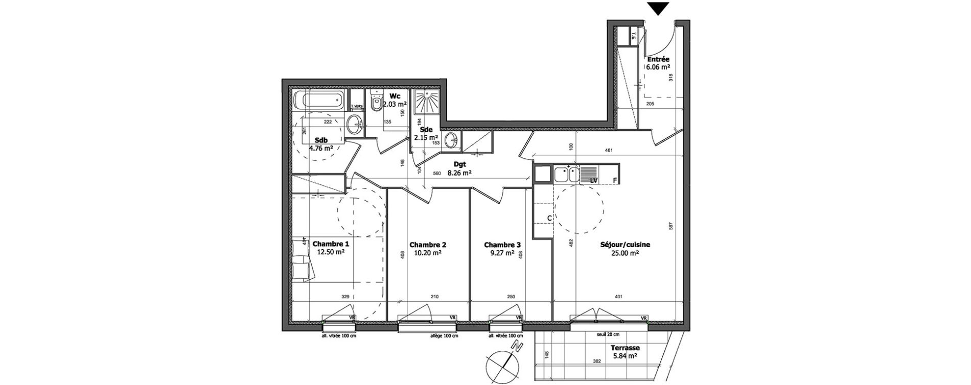 Appartement T4 de 80,22 m2 &agrave; Cagnes-Sur-Mer Centre