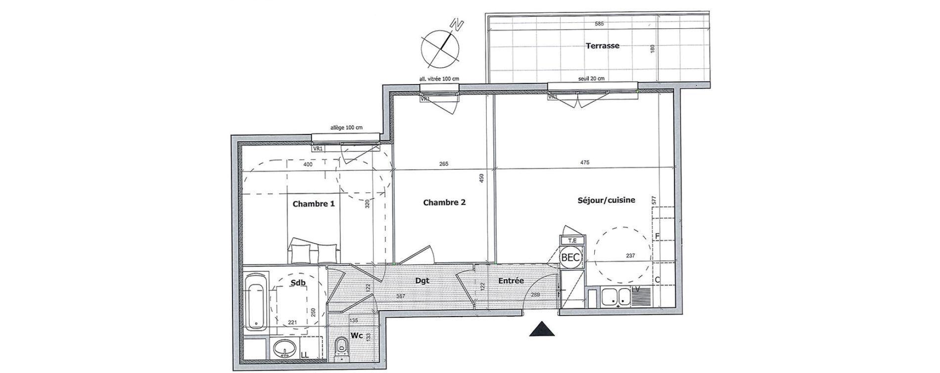 Appartement T3 de 63,89 m2 &agrave; Cagnes-Sur-Mer Centre