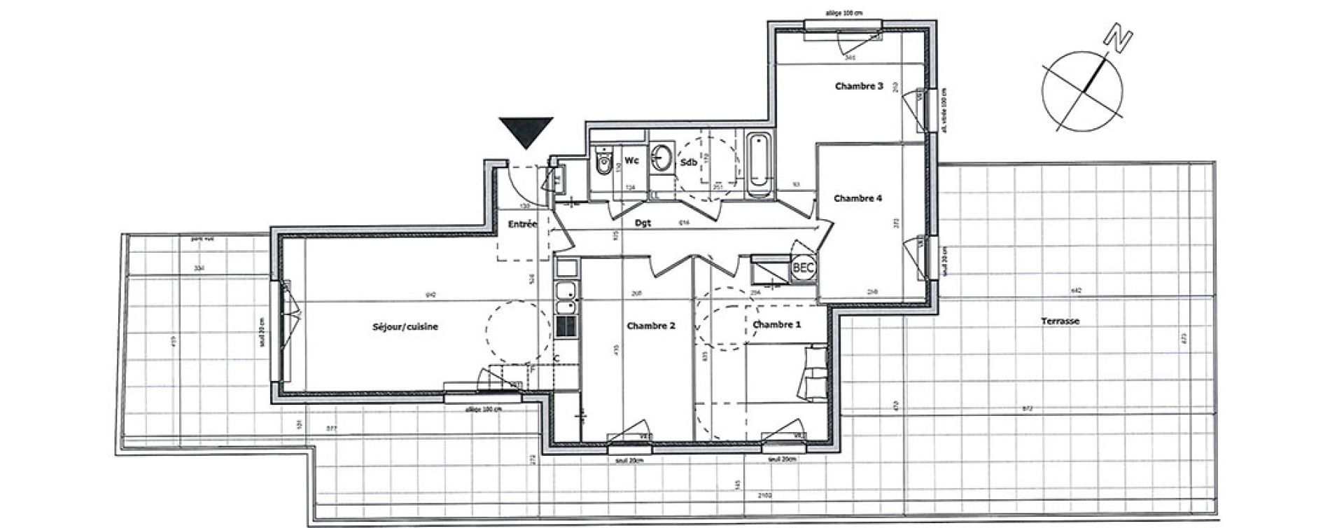 Appartement T5 de 86,31 m2 &agrave; Cagnes-Sur-Mer Centre