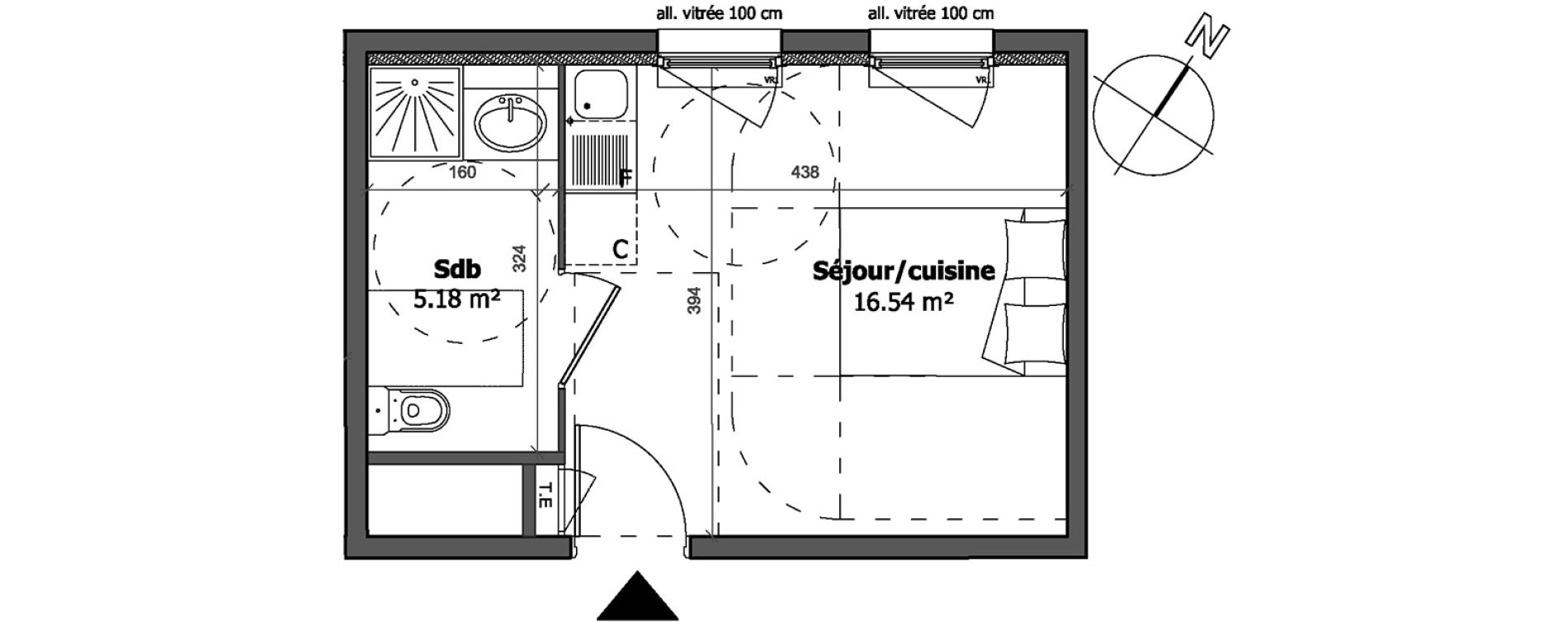 Appartement T1 de 21,72 m2 &agrave; Cagnes-Sur-Mer Centre