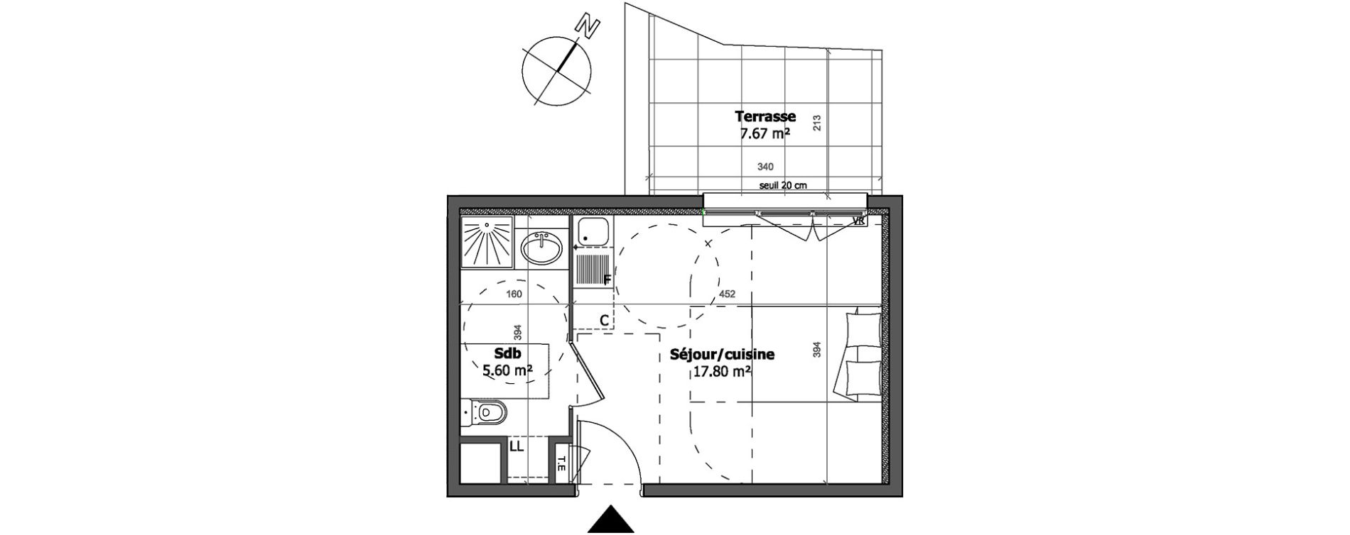 Appartement T1 de 23,40 m2 &agrave; Cagnes-Sur-Mer Centre