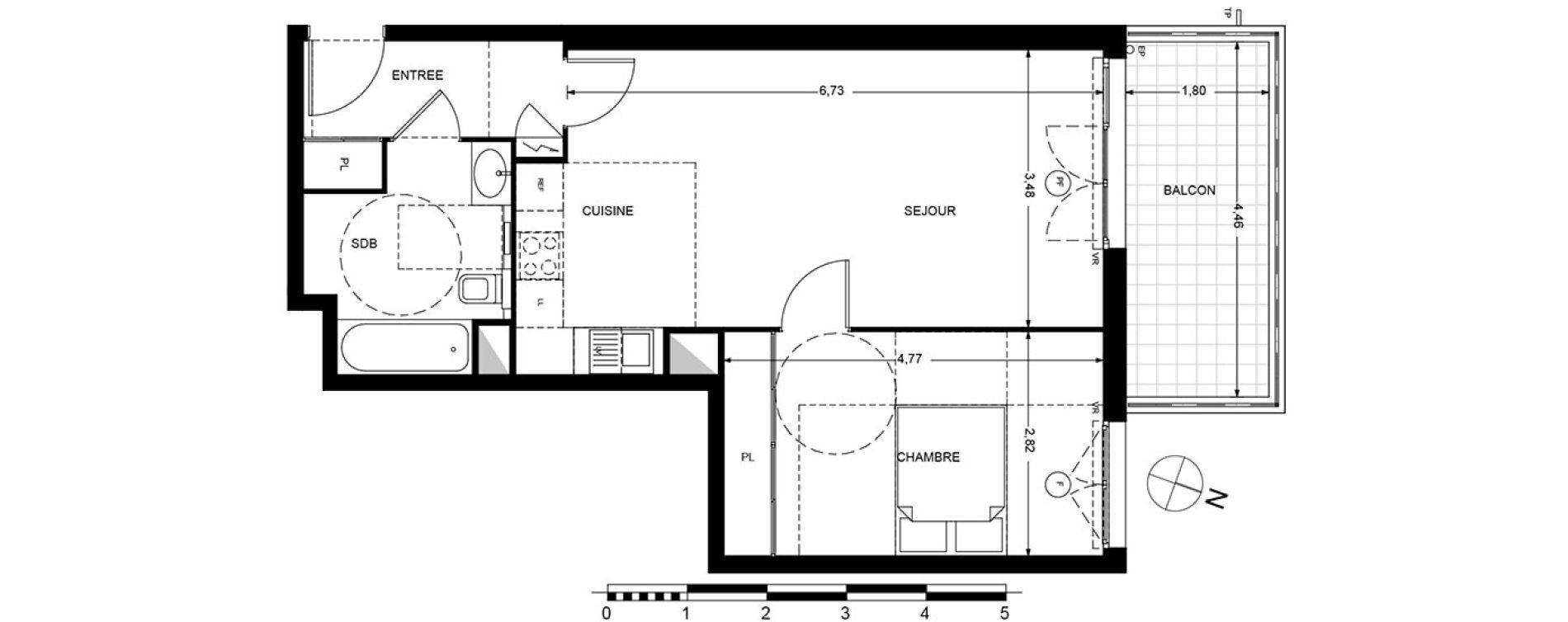 Appartement T2 de 50,06 m2 &agrave; Cagnes-Sur-Mer Centre
