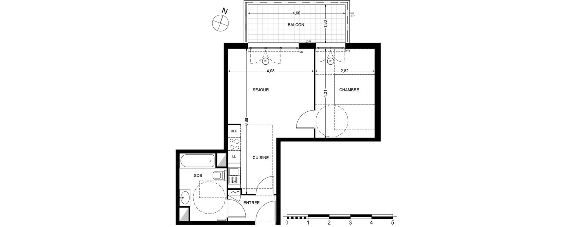 Appartement T2 de 44,17 m2 &agrave; Cagnes-Sur-Mer Centre