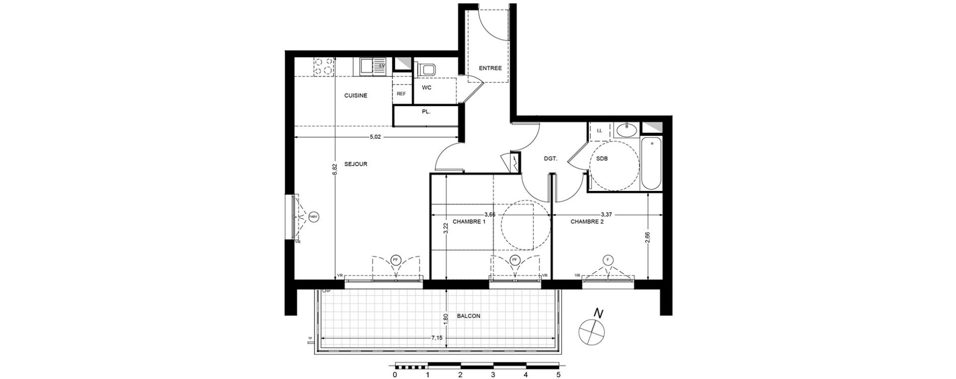Appartement T3 de 67,15 m2 &agrave; Cagnes-Sur-Mer Centre