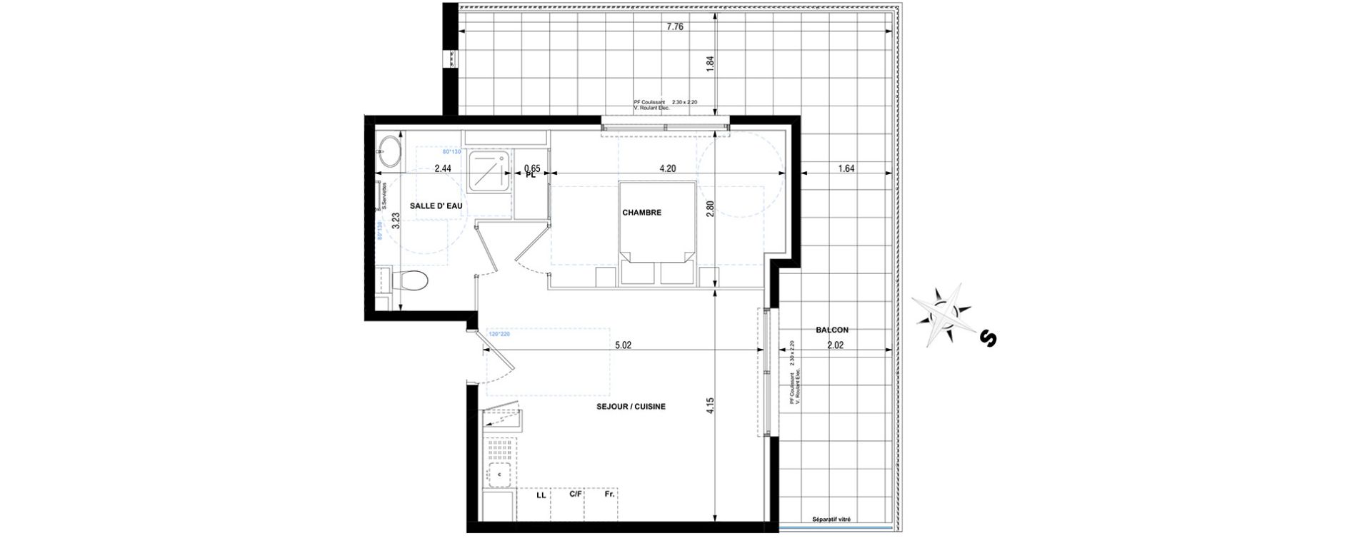 Appartement T2 de 40,50 m2 &agrave; Cagnes-Sur-Mer Centre