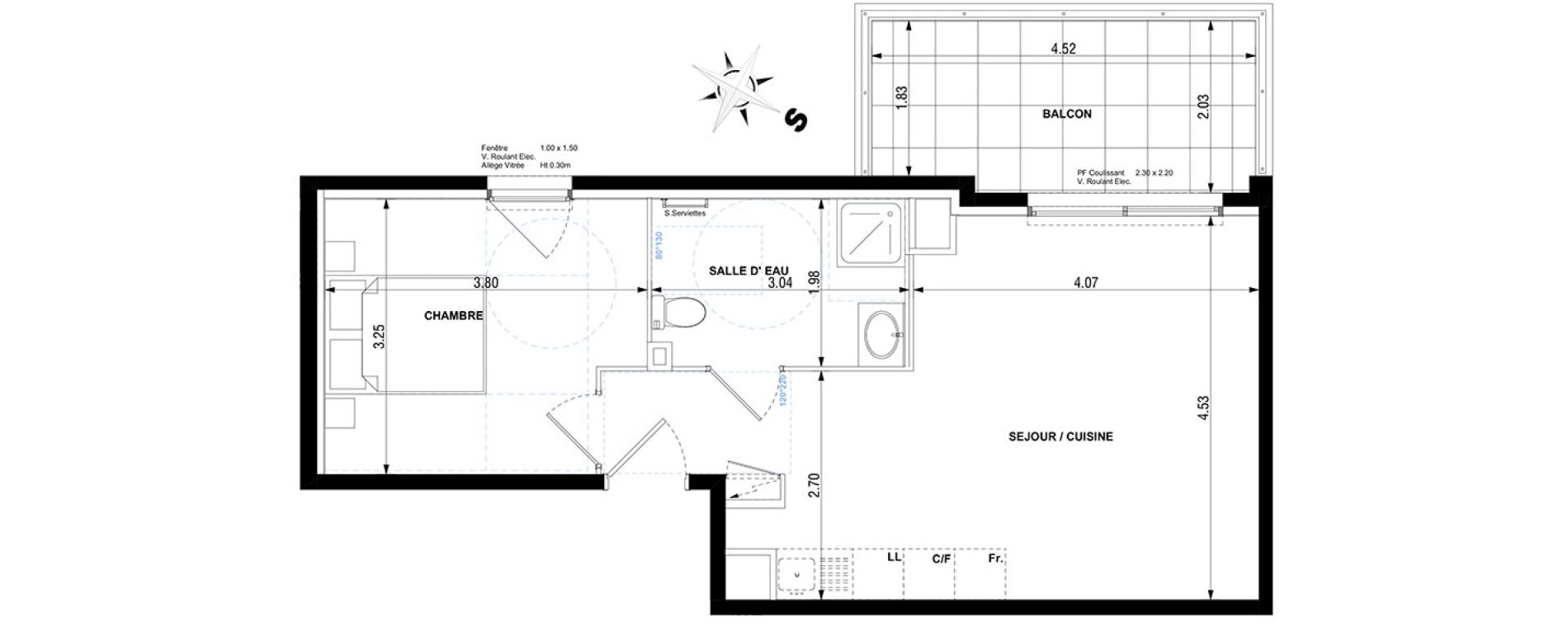 Appartement T2 de 42,70 m2 &agrave; Cagnes-Sur-Mer Centre