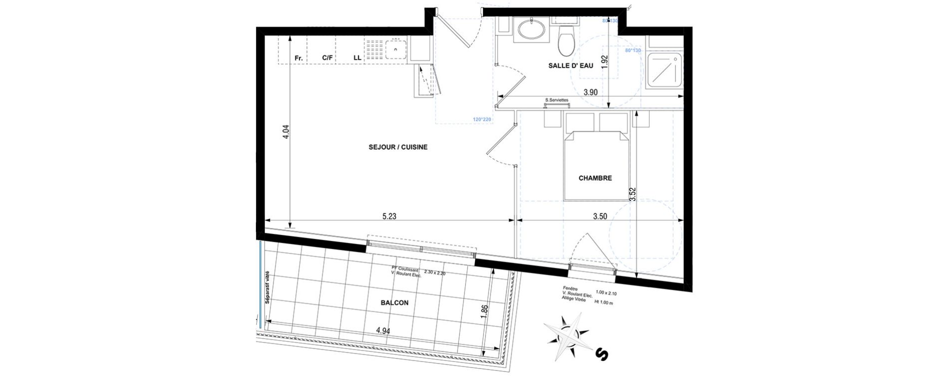 Appartement T2 de 40,00 m2 &agrave; Cagnes-Sur-Mer Centre