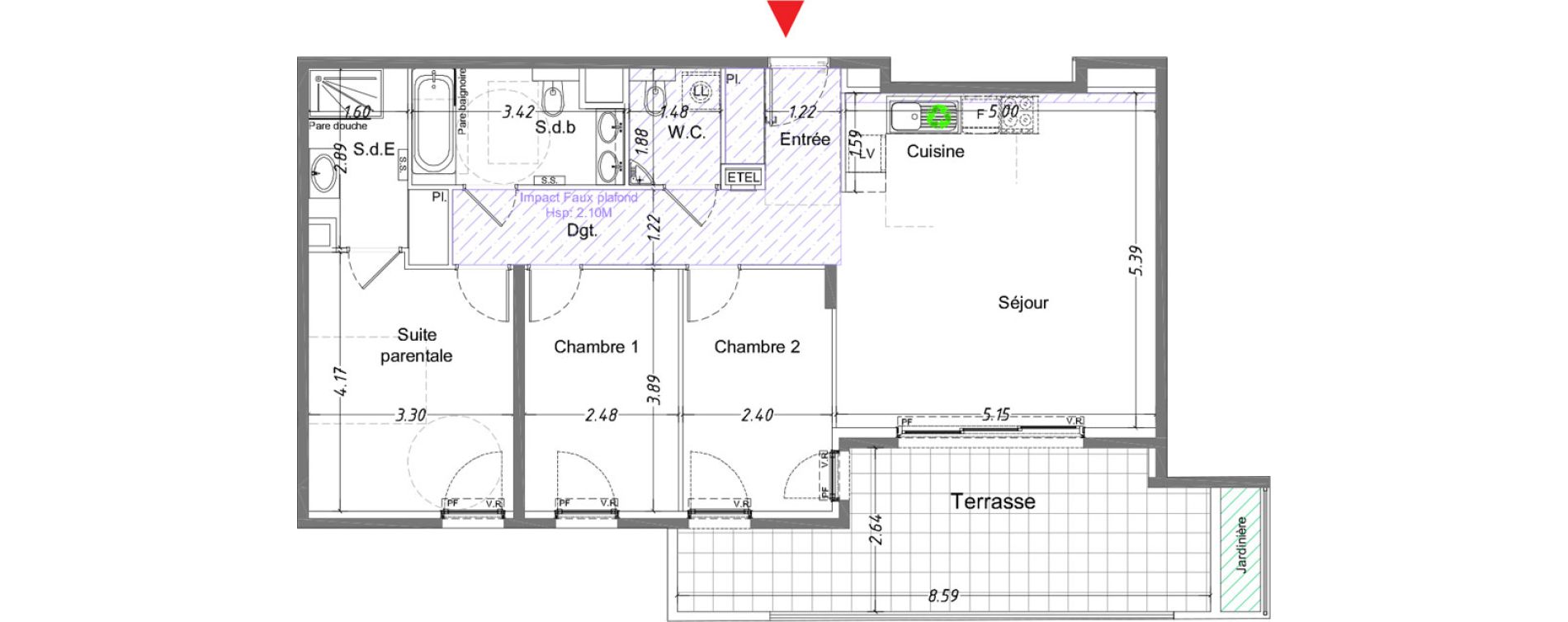 Appartement T4 de 84,71 m2 &agrave; Cagnes-Sur-Mer Le cros de cagnes