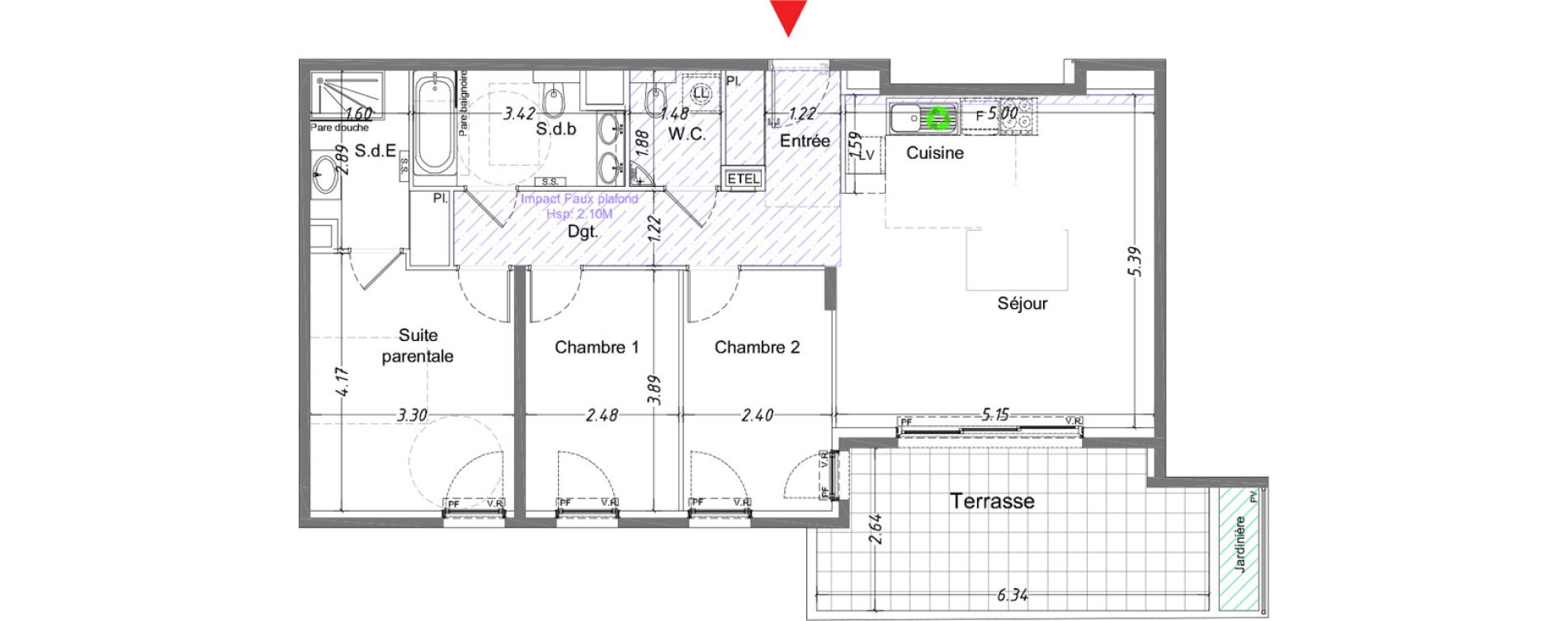 Appartement T4 de 84,71 m2 &agrave; Cagnes-Sur-Mer Le cros de cagnes