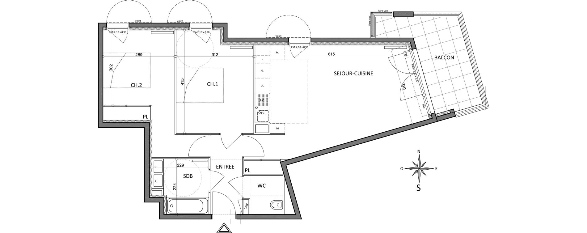 Appartement T3 de 63,50 m2 &agrave; Cagnes-Sur-Mer Centre