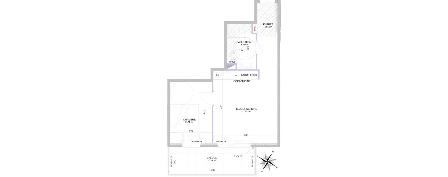 Appartement T2 de 44,14 m2 &agrave; Cagnes-Sur-Mer Centre