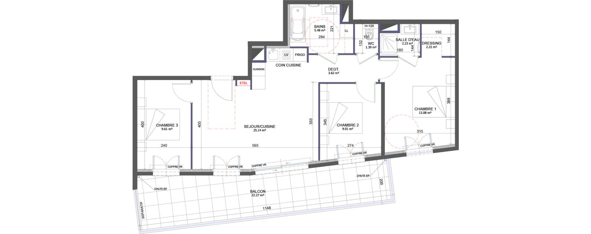 Appartement T4 de 71,78 m2 à Cagnes-Sur-Mer Centre