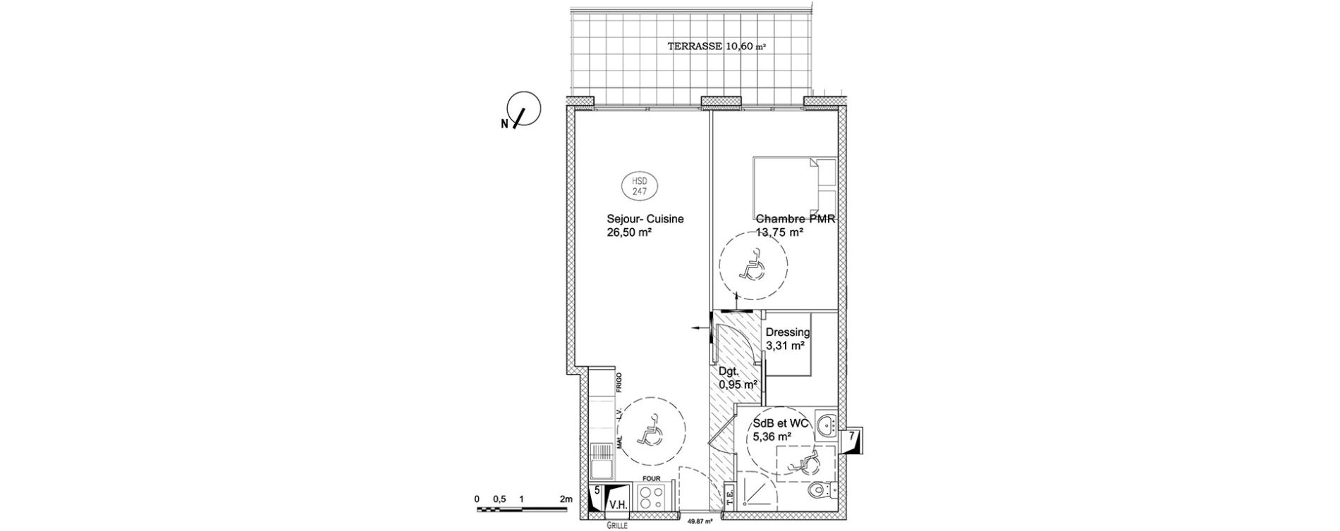 Appartement T2 de 49,87 m2 &agrave; Cagnes-Sur-Mer Centre