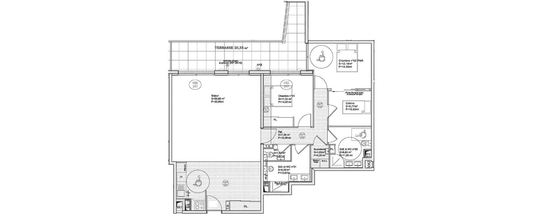 Appartement T3 de 105,07 m2 &agrave; Cagnes-Sur-Mer Centre