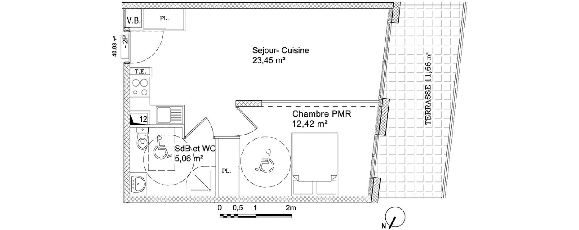 Appartement T2 de 40,93 m2 &agrave; Cagnes-Sur-Mer Centre