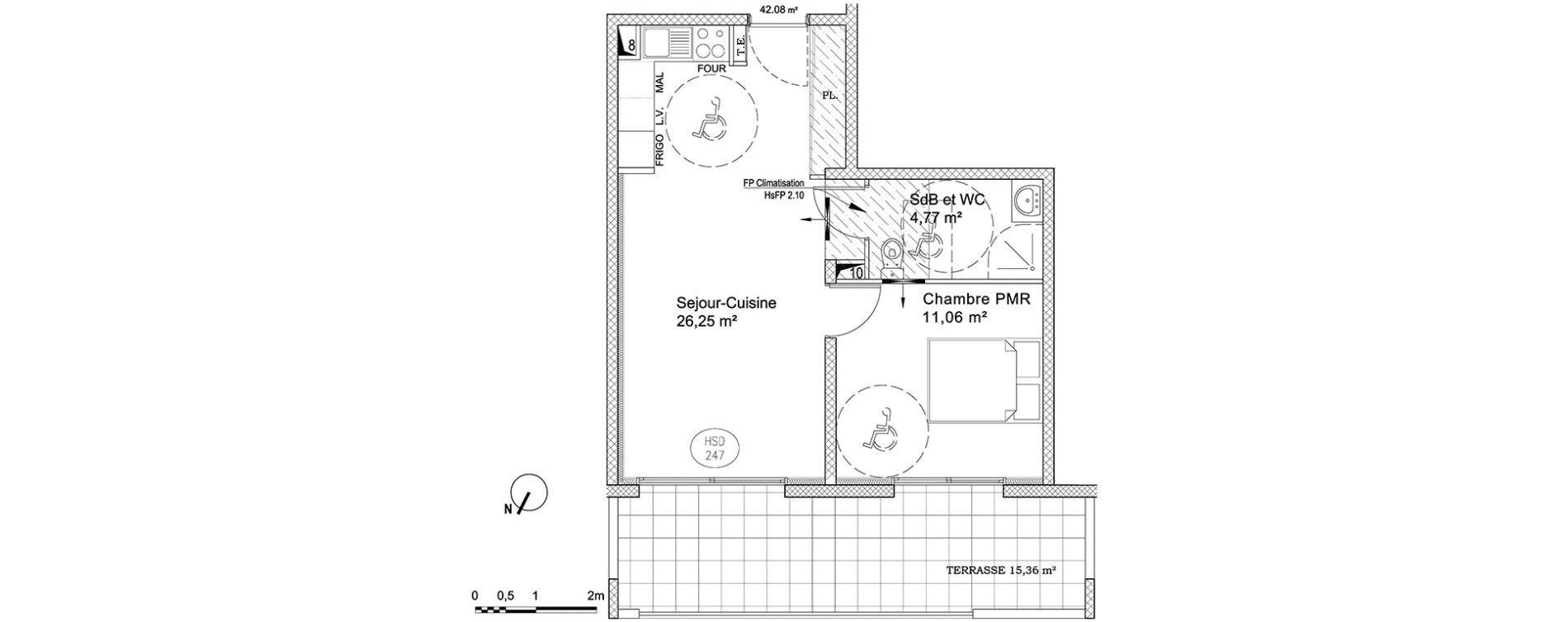 Appartement T2 de 42,08 m2 &agrave; Cagnes-Sur-Mer Centre