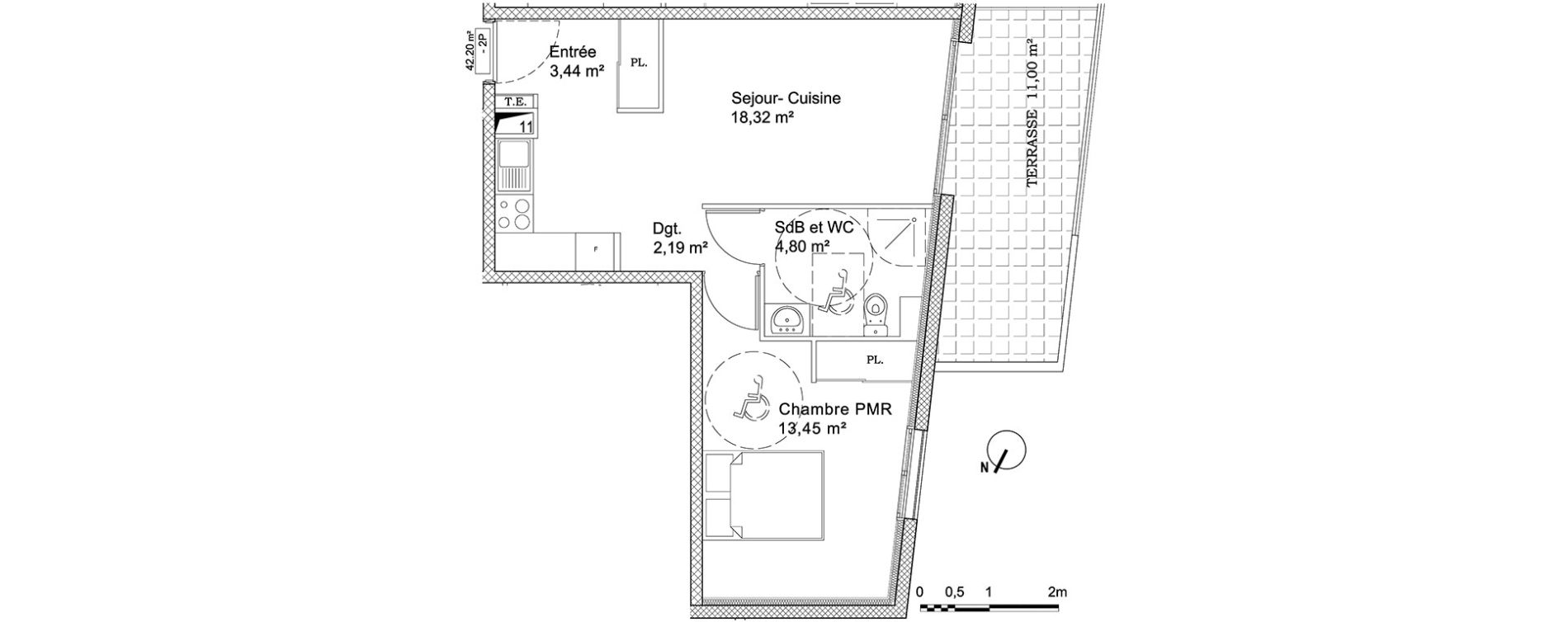 Appartement T2 de 42,20 m2 &agrave; Cagnes-Sur-Mer Centre
