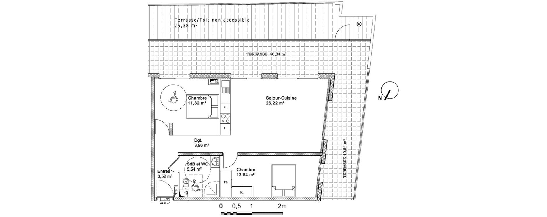 Appartement T3 de 64,90 m2 &agrave; Cagnes-Sur-Mer Centre