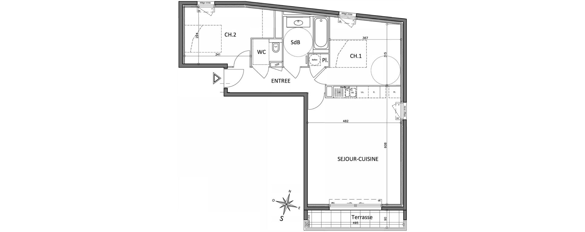 Appartement T3 de 67,10 m2 &agrave; Cagnes-Sur-Mer Centre
