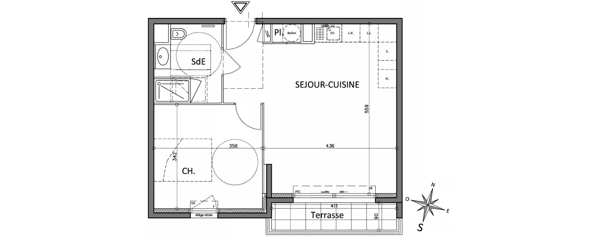 Appartement T2 de 44,70 m2 &agrave; Cagnes-Sur-Mer Centre