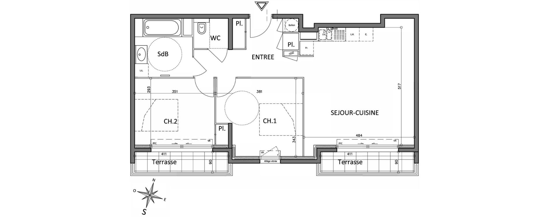 Appartement T3 de 66,00 m2 &agrave; Cagnes-Sur-Mer Centre