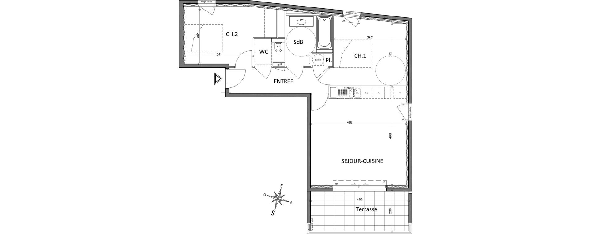 Appartement T3 de 62,10 m2 &agrave; Cagnes-Sur-Mer Centre