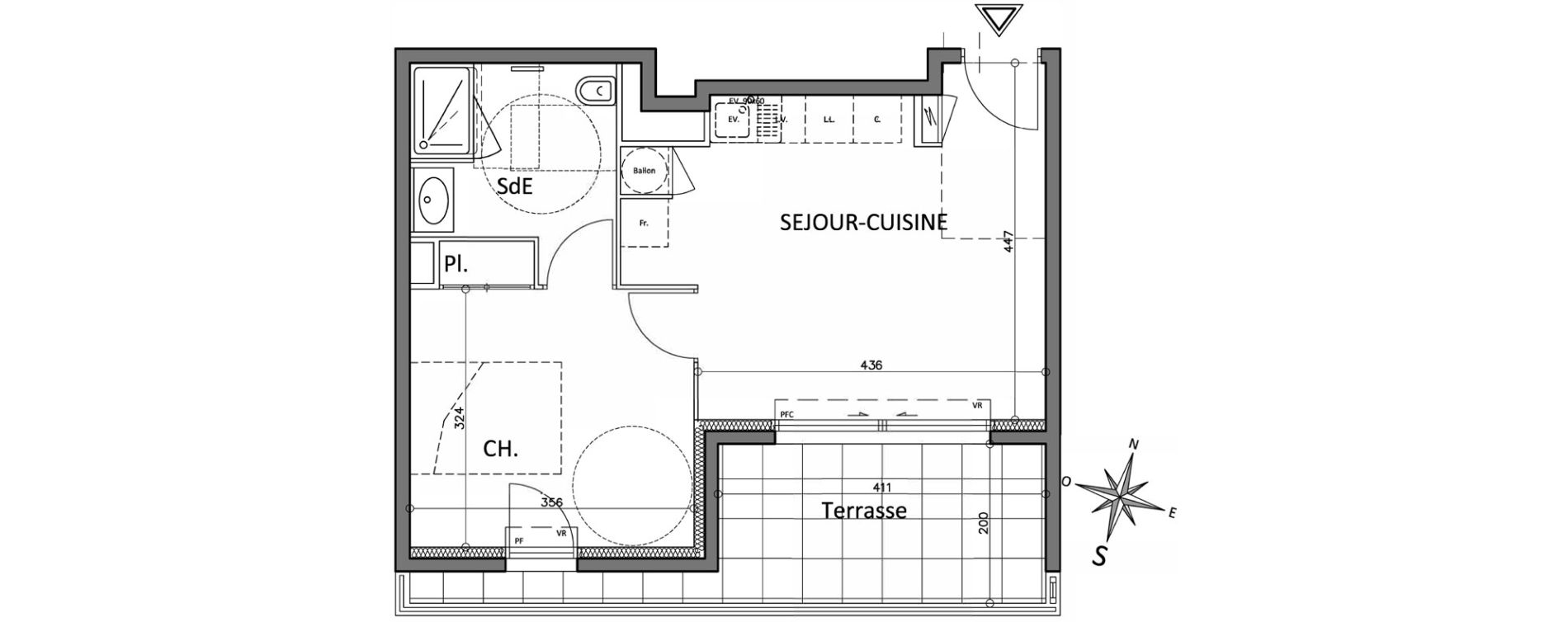 Appartement T2 de 38,00 m2 &agrave; Cagnes-Sur-Mer Centre