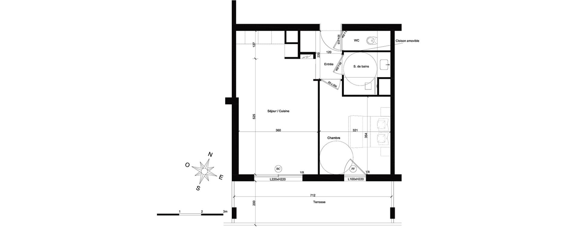 Appartement T2 de 42,55 m2 &agrave; Cannes Petit juas