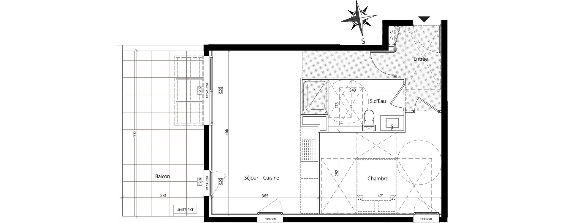 Appartement T2 de 44,70 m2 &agrave; Cannes Le grand jas