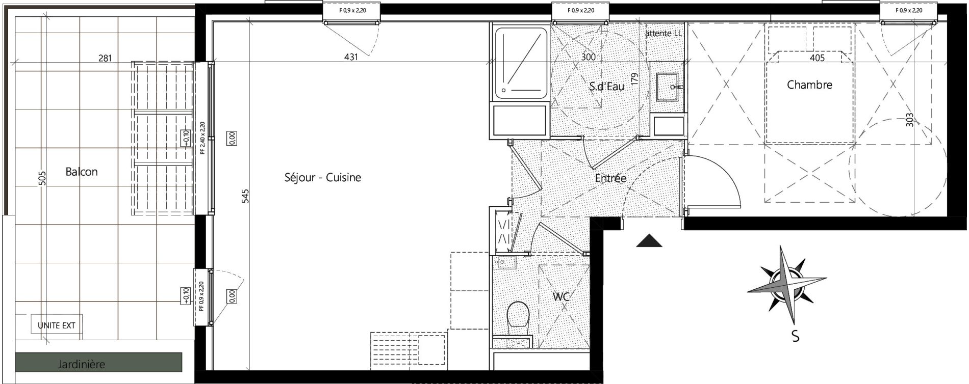 Appartement T2 de 46,70 m2 &agrave; Cannes Le grand jas