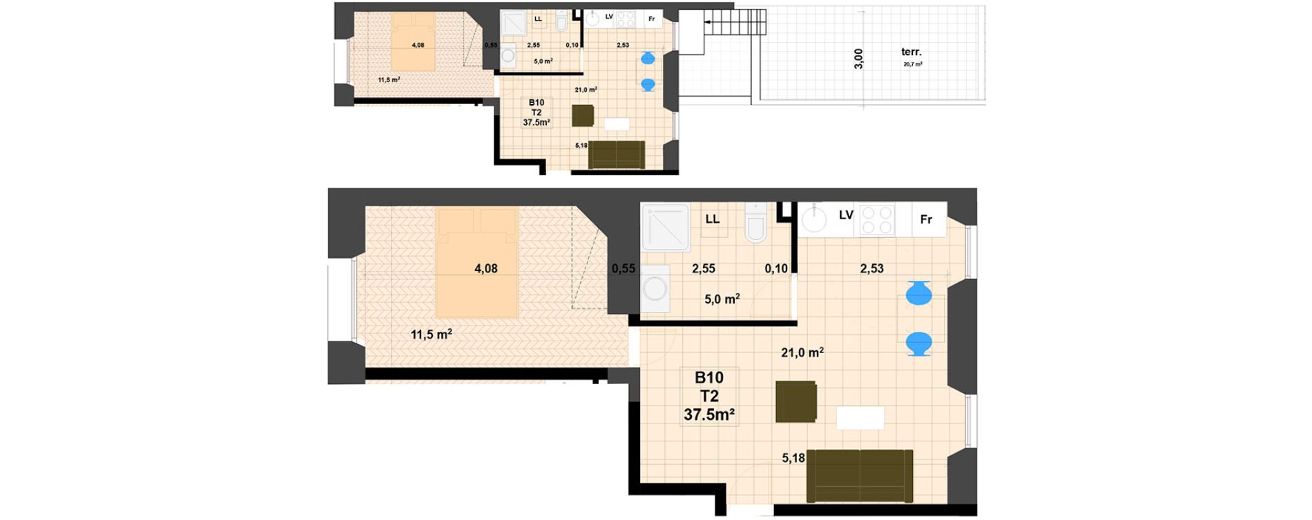 Appartement T2 de 37,50 m2 &agrave; Cannes Republique