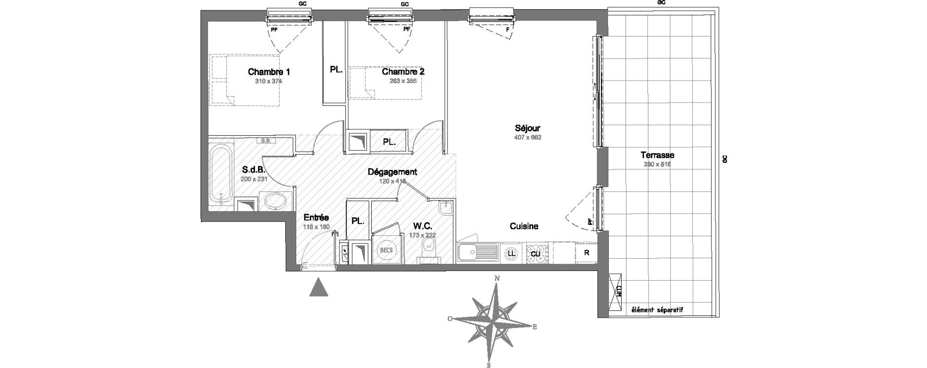 Appartement T3 de 63,90 m2 &agrave; Cannes Pointe croisette