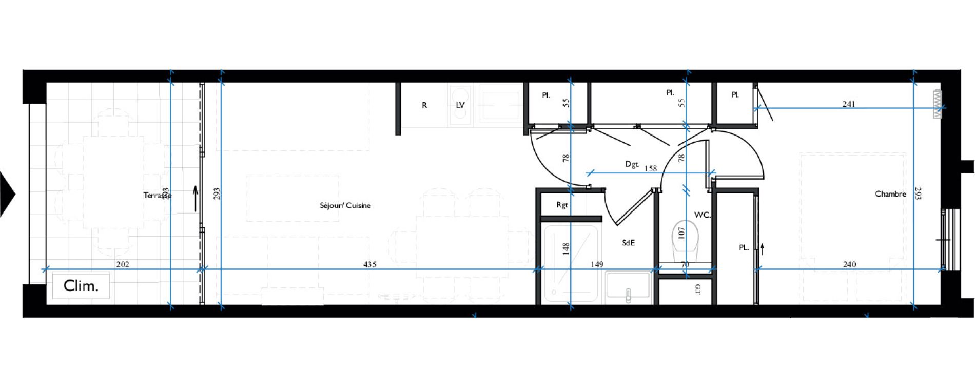 Appartement T2 de 26,90 m2 &agrave; Cannes La croix des gardes