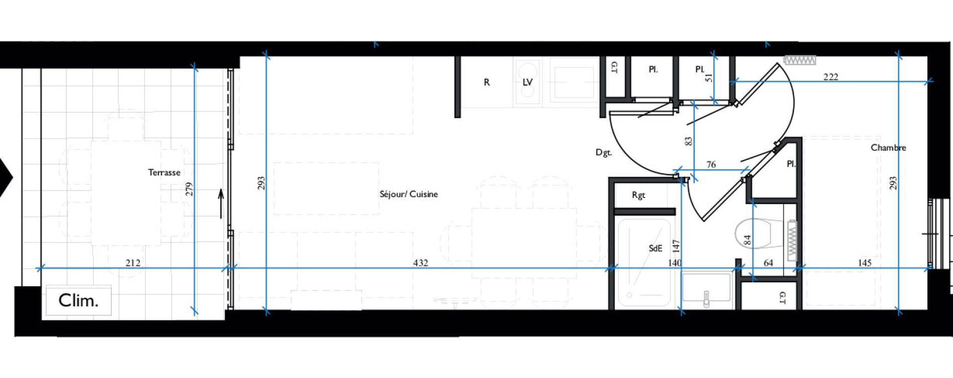 Appartement T1 de 22,09 m2 &agrave; Cannes La croix des gardes