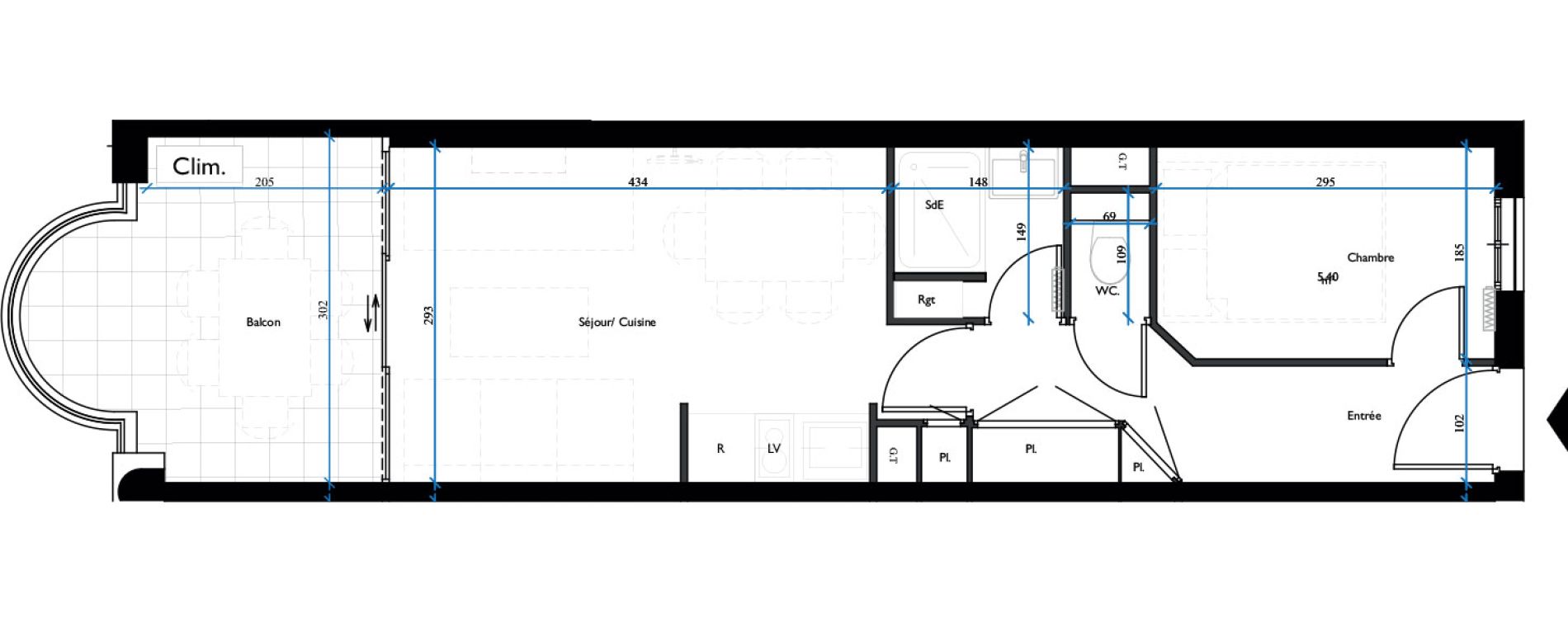 Appartement T2 de 26,63 m2 &agrave; Cannes La croix des gardes