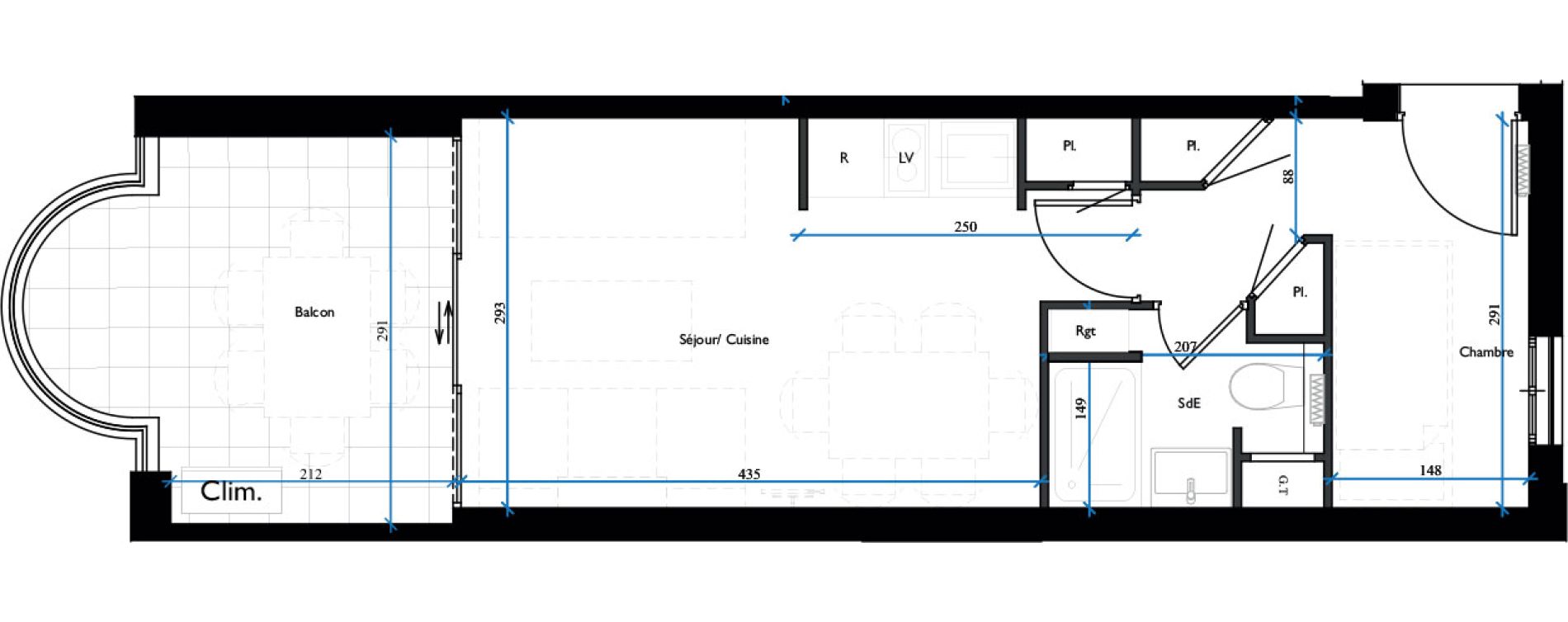 Appartement T1 de 22,30 m2 &agrave; Cannes La croix des gardes