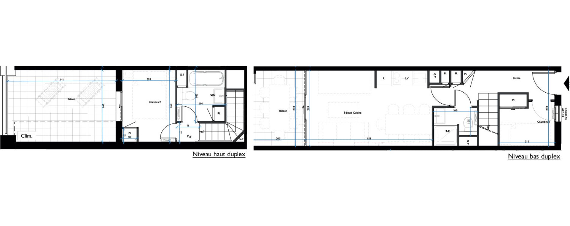 Duplex T3 de 35,66 m2 &agrave; Cannes La croix des gardes