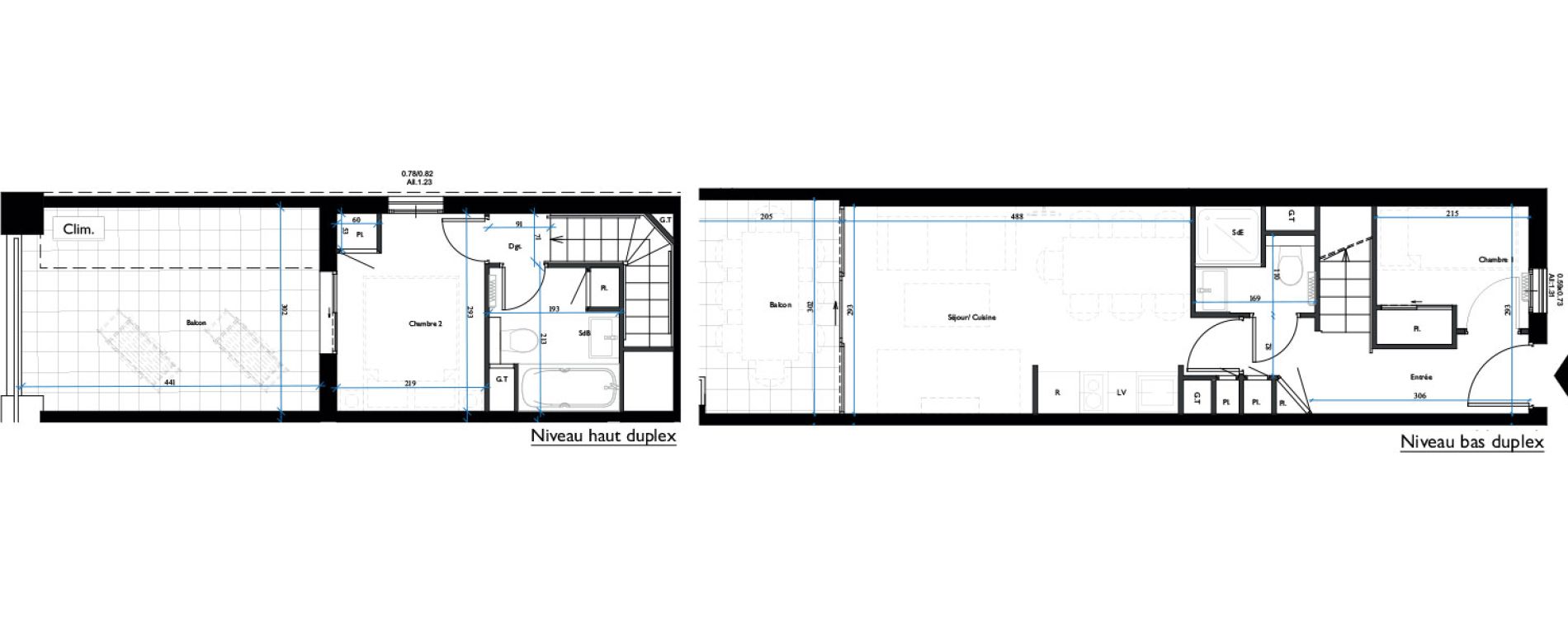 Duplex T3 de 35,93 m2 &agrave; Cannes La croix des gardes