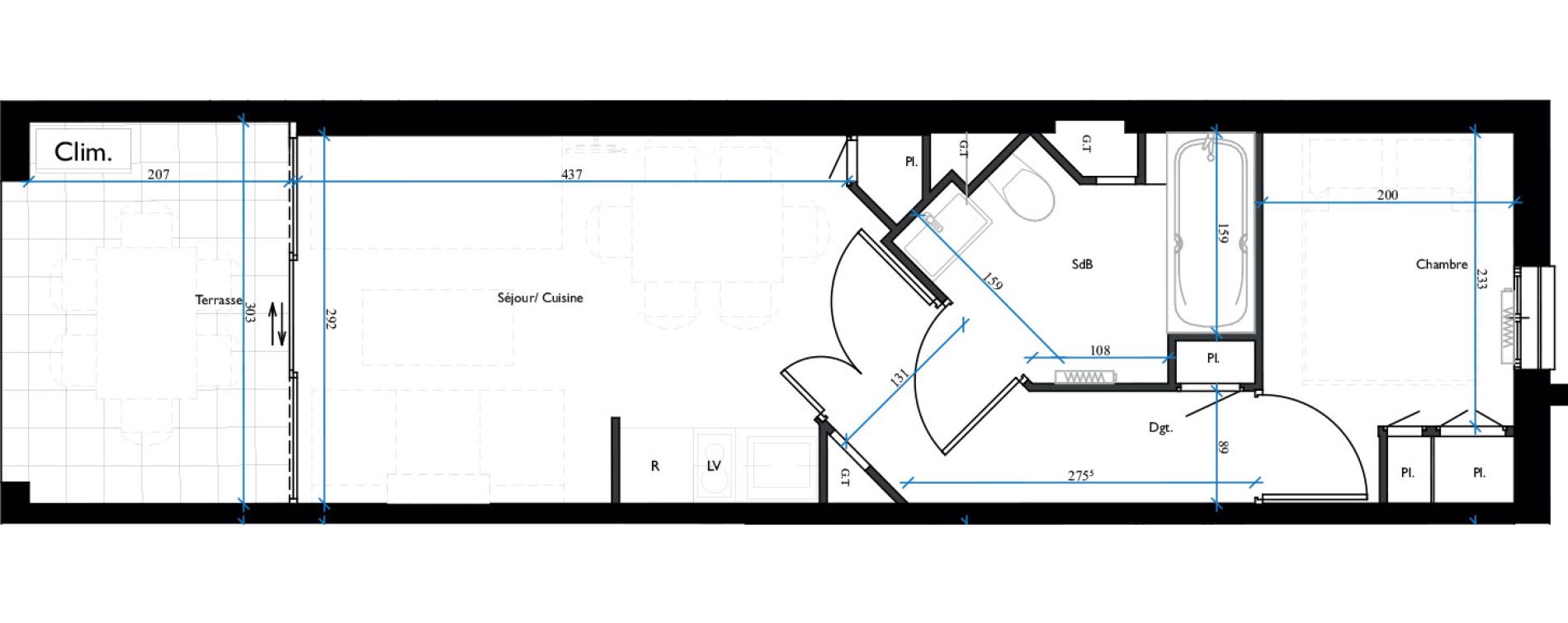 Appartement T2 de 26,72 m2 &agrave; Cannes La croix des gardes