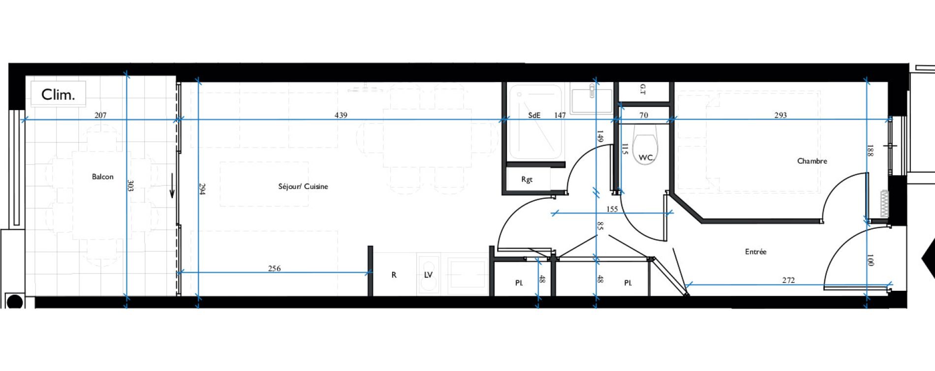 Appartement T2 de 27,03 m2 &agrave; Cannes La croix des gardes