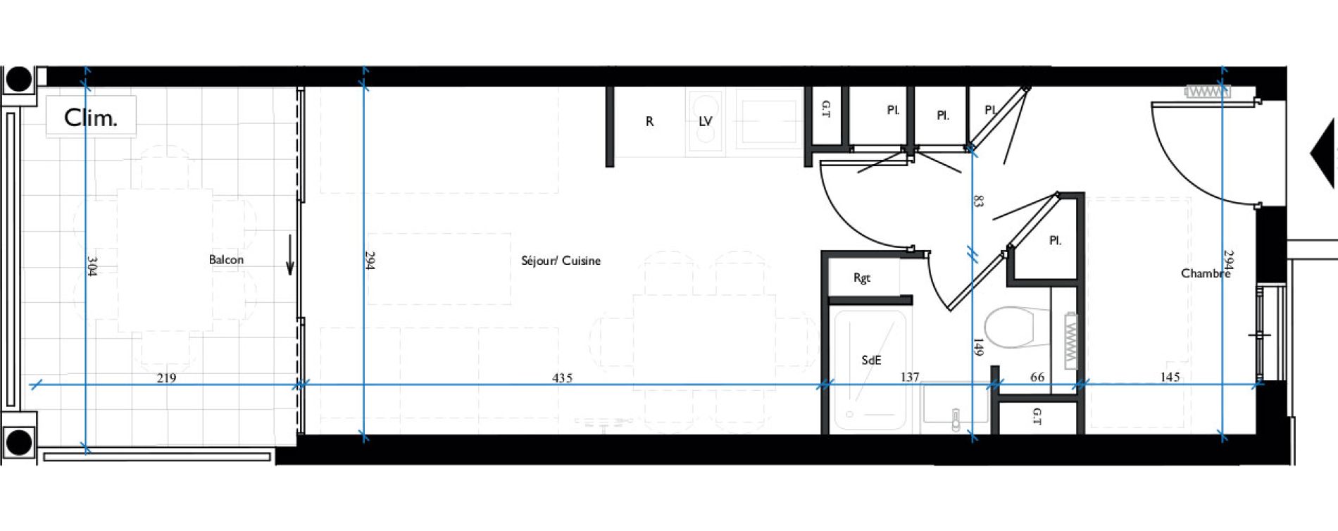 Appartement T1 de 22,18 m2 &agrave; Cannes La croix des gardes