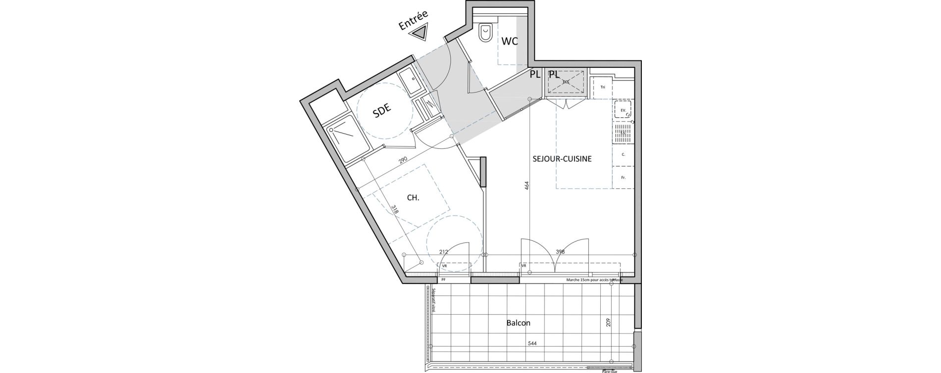 Appartement T2 de 41,00 m2 &agrave; Cap-D'Ail Centre