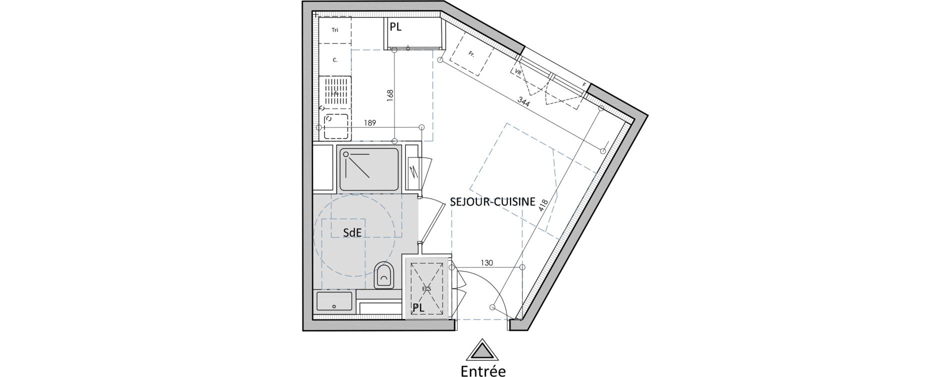 Appartement T1 de 23,12 m2 &agrave; Cap-D'Ail Centre