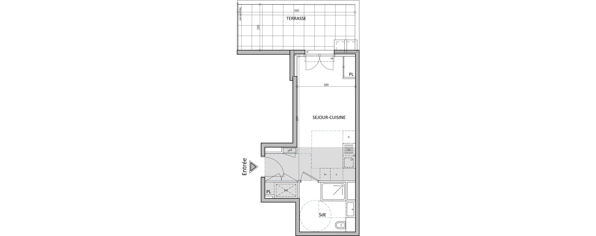 Appartement T1 de 25,83 m2 &agrave; Cap-D'Ail Centre